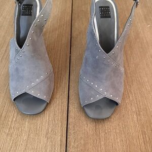 White House Black Market Gray Silver Heels